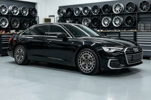 audi a6l on dean ve01b in gloss black machined spokes