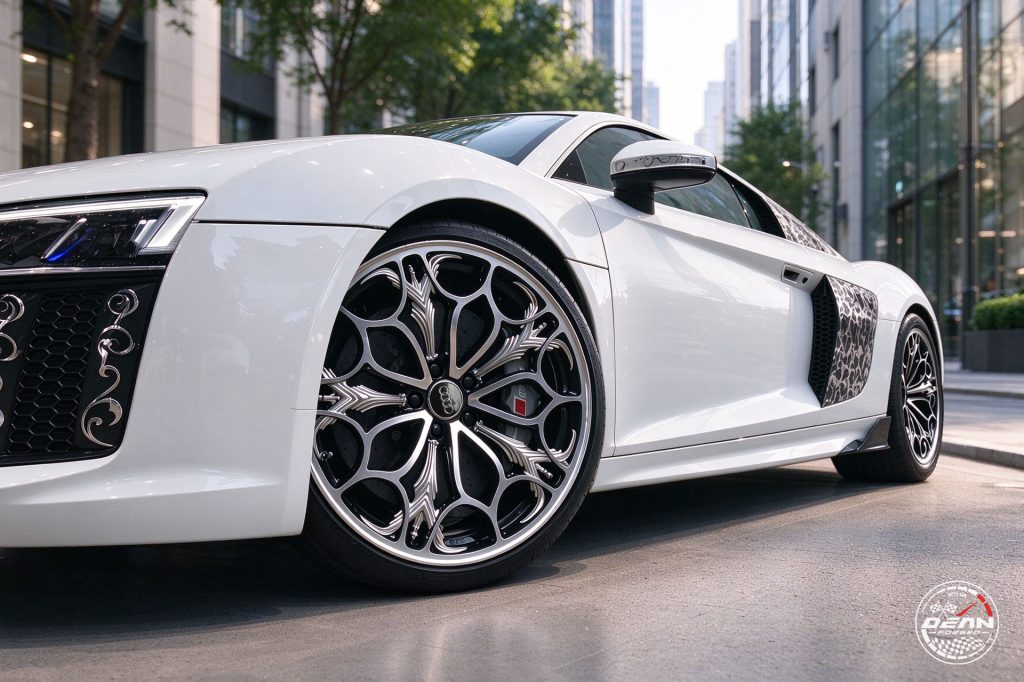 AUDI R8 | VE01 | GLOSS BLACK MACHINED FACE | 20 INCH